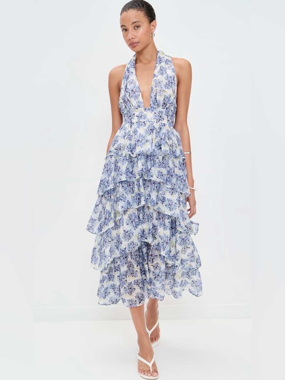 En Saison Odessa Sleeveless tiered midi dress